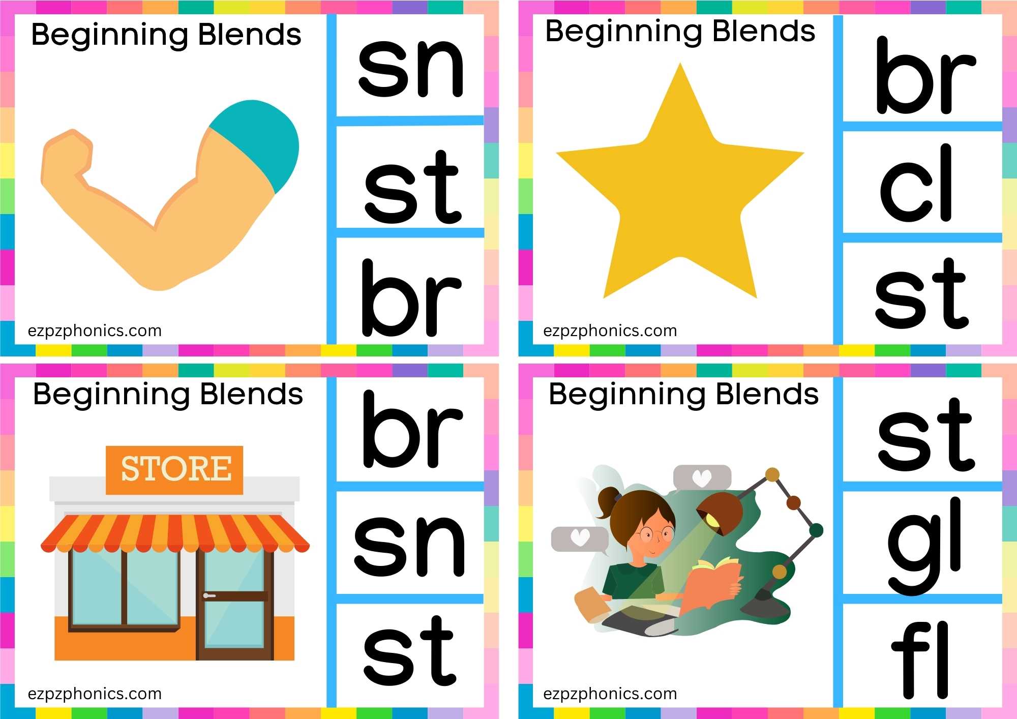 ST Beginning Blends Clip Cards Look At The Images And Clip The Correct Letters Set 1